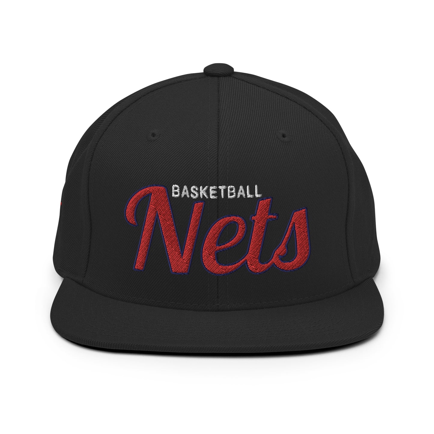 Nets Classic Black Snapback - Alternate Red Letters