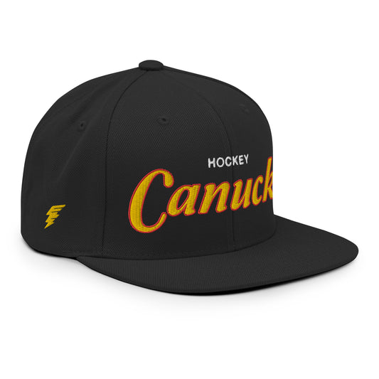 Canucks Classic Black Snapback in Yellow/Red