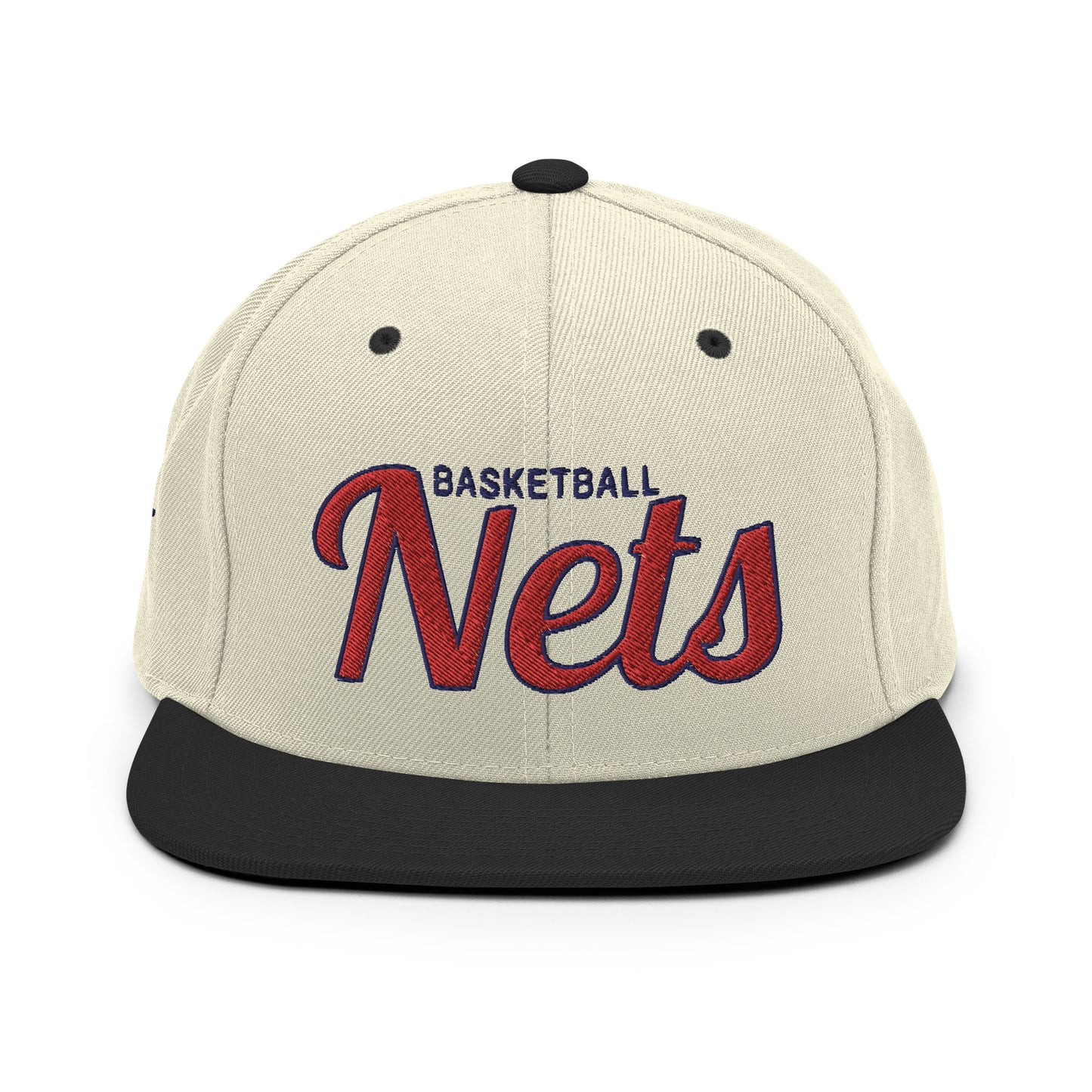 Nets Alternate Natural/Black Snapback - Red Letters