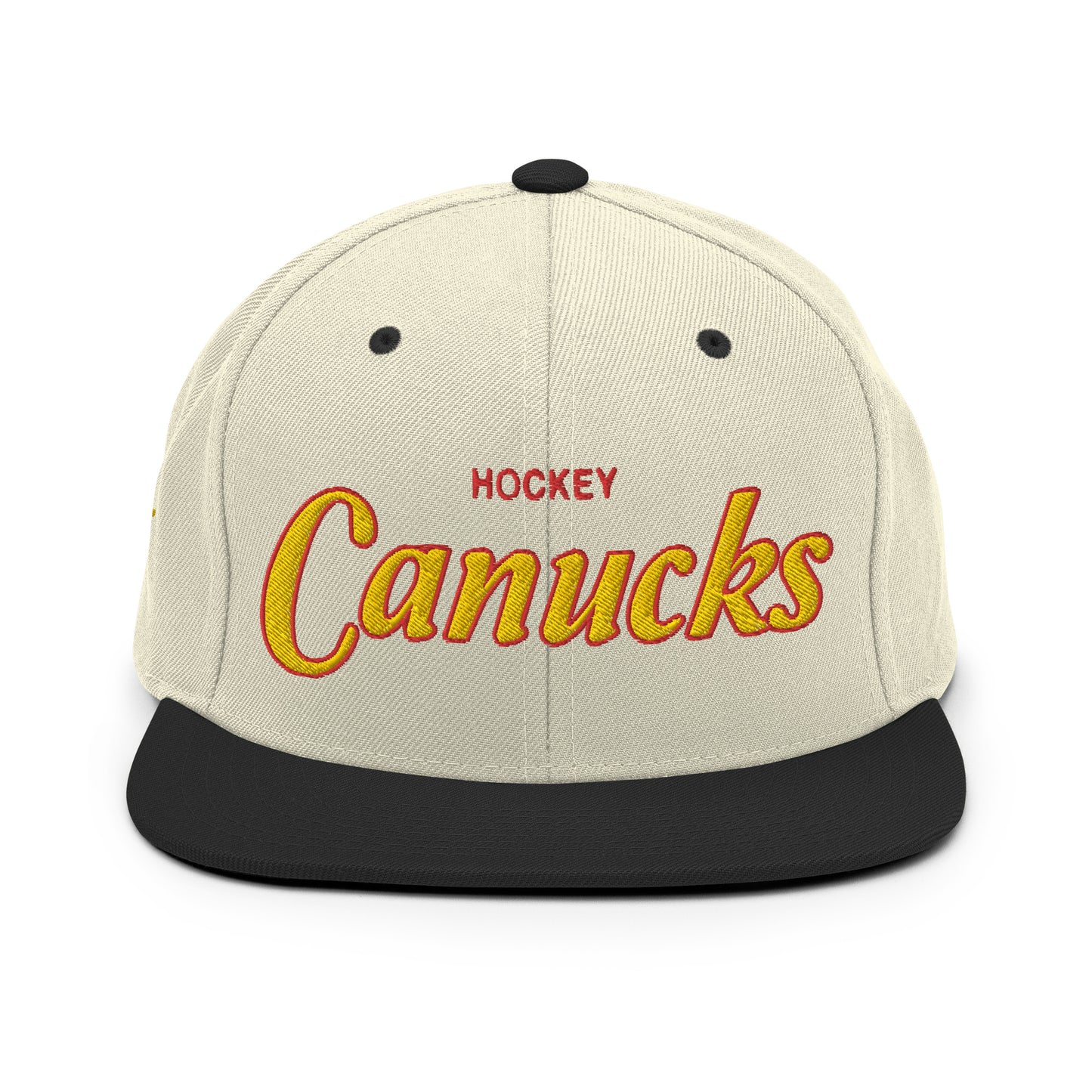 Canucks Alternate Natural/Black Snapback in Yellow/Red