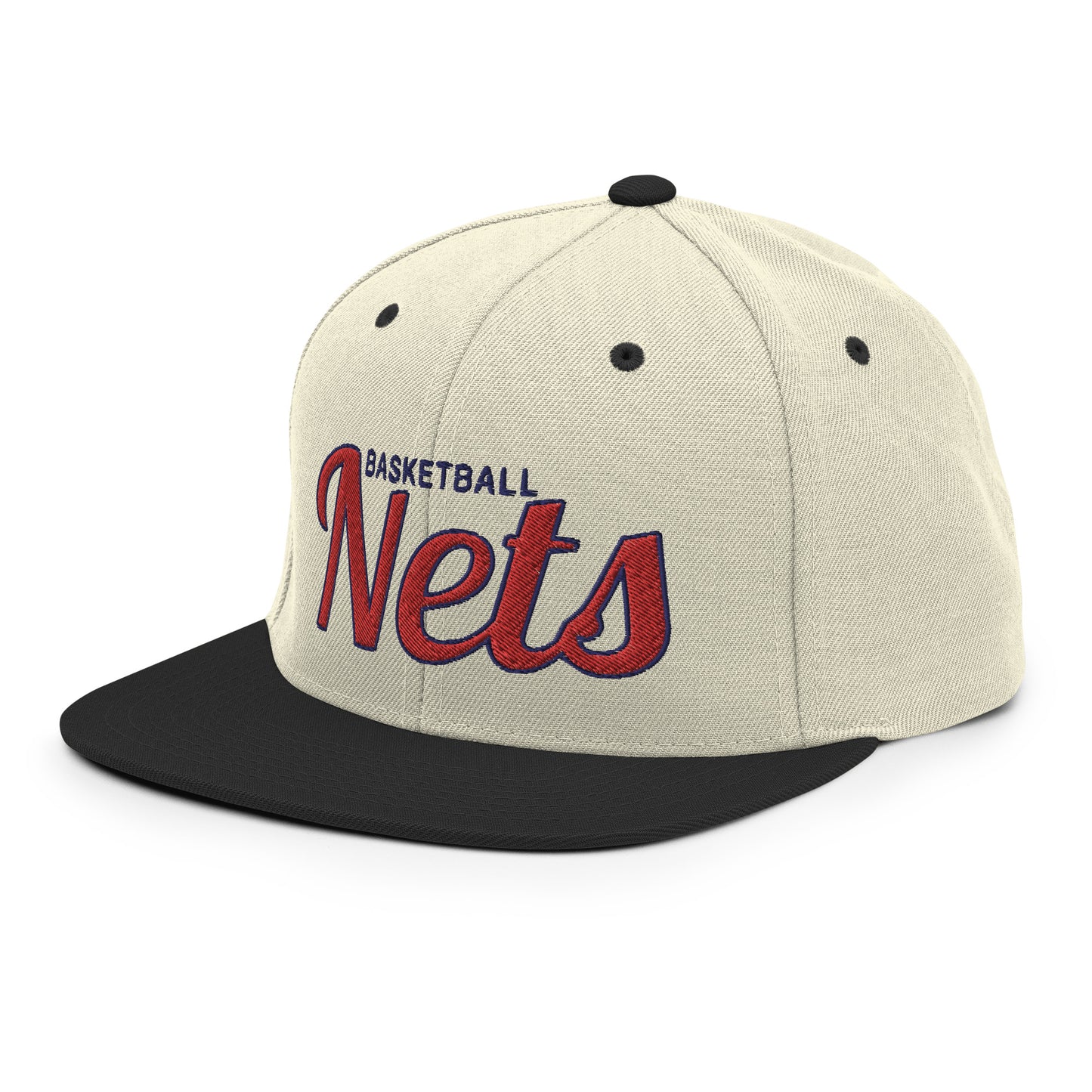 Nets Alternate Natural/Black Snapback - Red Letters