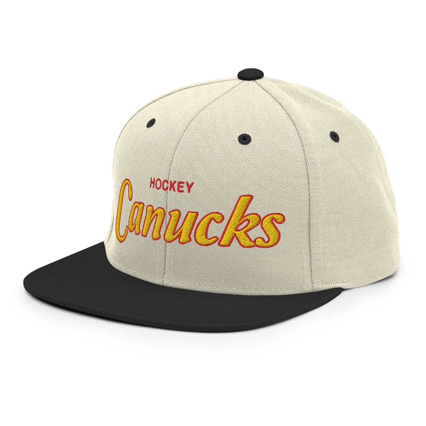 Canucks Alternate Natural/Black Snapback in Yellow/Red