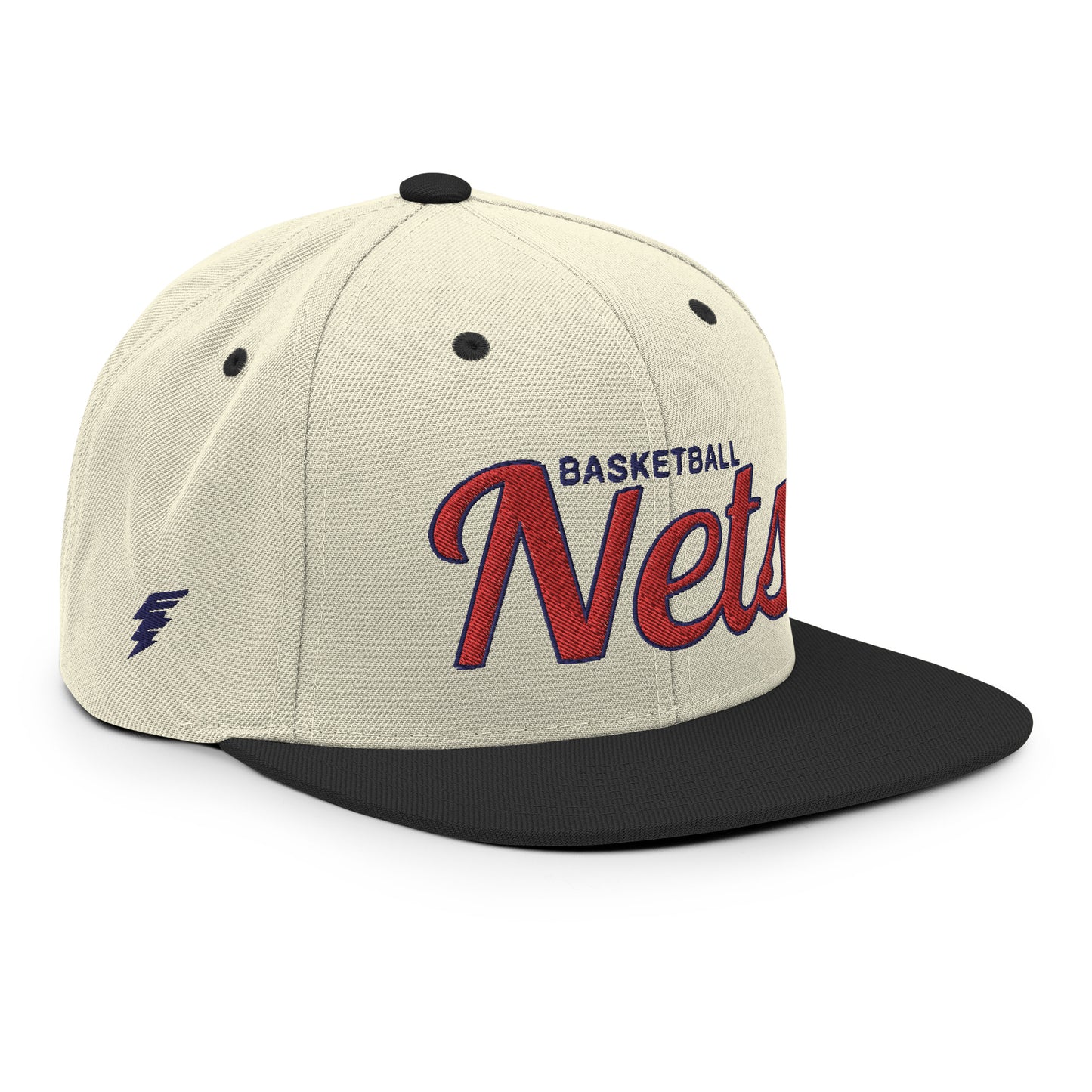 Nets Alternate Natural/Black Snapback - Red Letters