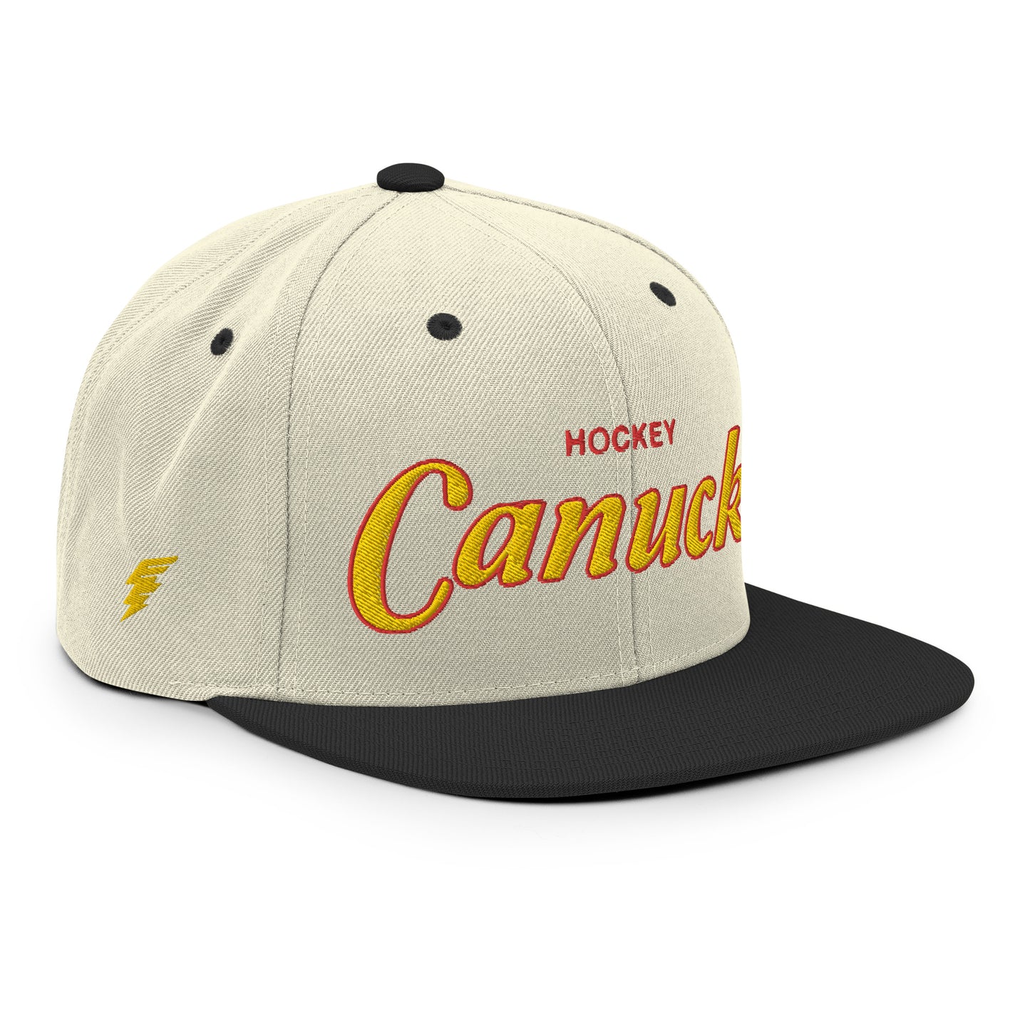 Canucks Alternate Natural/Black Snapback in Yellow/Red